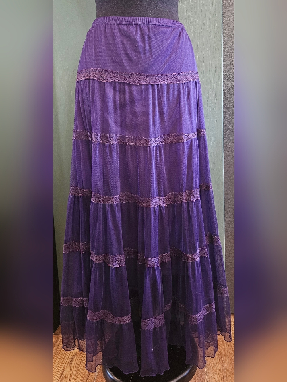 Purple Skirt With Lace Detailing